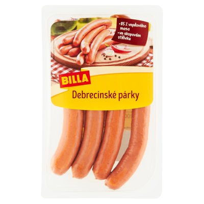 Obrázek ŠETŘÍME JÍDLEM: BILLA Debrecínské párky 200g