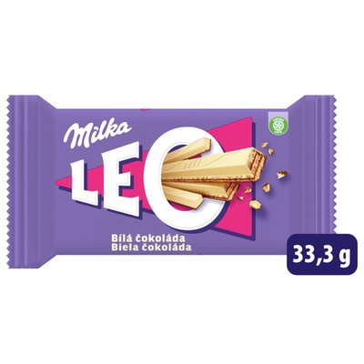 Obrázek Milka tyčinka Leo s oplatkami v bílé čokoládě 33,3g