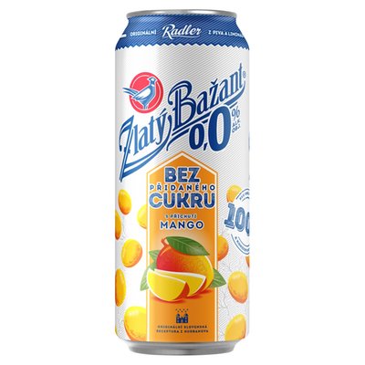 Obrázek Zlatý Bažant Radler bez přidaného cukru s příchutí manga 500ml