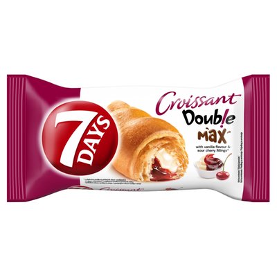 Obrázek 7 Days Croissant Double s náplněmi s vanilkovou příchutí a s višněmi 80g