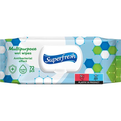 Obrázek Superfresh vlhčené ubrousky s antibakteriálním efektem, (72 ks)