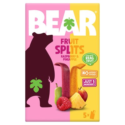 Obrázek BEAR Fruit Splits malina a ananas 5 x 20g