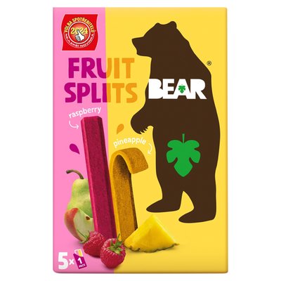 Obrázek Bear Fruit Splits Jemně sušené tyčinky z ovoce a zeleniny malina a ananas 5 x 20g