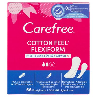 Obrázek Carefree Cotton Feel Flexiform slipové vložky se svěží vůní 56 ks