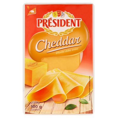 Obrázek ŠETŘÍME JÍDLEM: Président Cheddar plátky 100g
