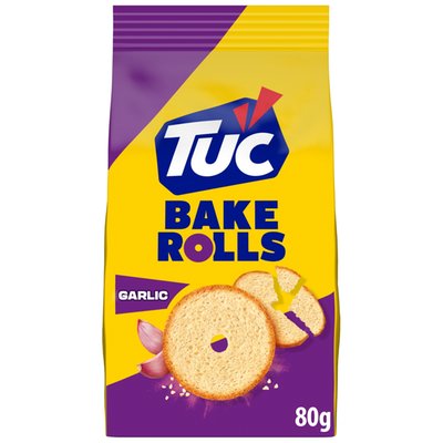 Obrázek TUC Bake Rolls Česnek Chlebové suchary balení 80 g