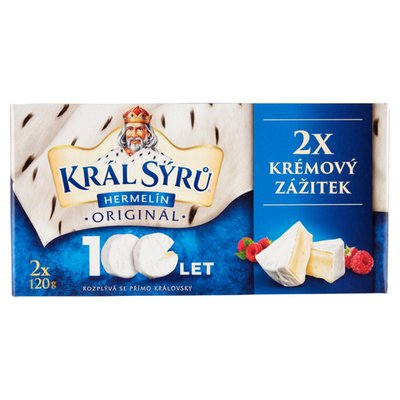 Obrázek ŠETŘÍME JÍDLEM: Král Sýrů Hermelín originál 2 x 120g (240g)