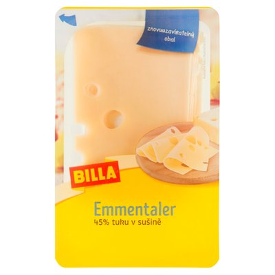 Obrázek ŠETŘÍME JÍDLEM: BILLA Emmentaler 45% 100g