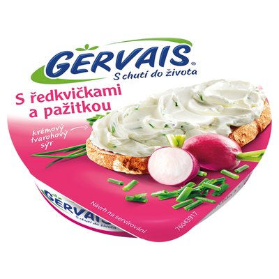 Obrázek ŠETŘÍME JÍDLEM: Gervais Čerstvý tvarohový sýr s ředkvičkami a pažitkou 80g