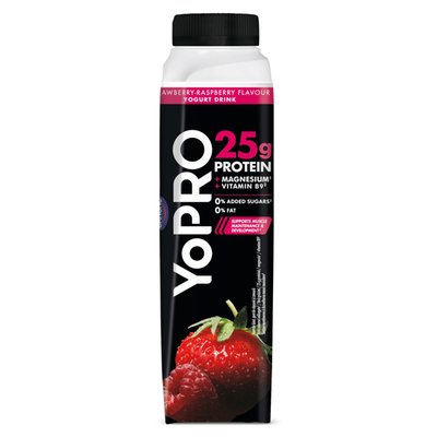 Obrázek YoPRO Jogurtový nápoj s příchutí jahoda-malina 300g