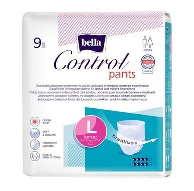 Obrázek BELLA Control pants absorpční kalhotky L 9 ks