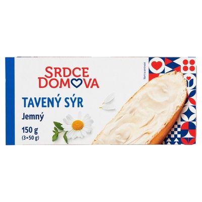 Obrázek Srdce domova Tavený sýr jemný 3 x 50g (150g)