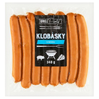 Obrázek ŠETŘÍME JÍDLEM: GRILL Party Klobásky s nivou 340g