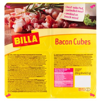 Obrázek ŠETŘÍME JÍDLEM: BILLA Slanina krájená uzená 4 x 62,5g (250g)