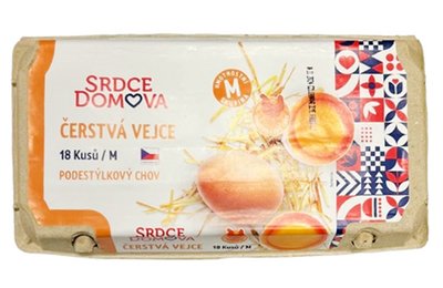 Obrázek Podestýlková vejce Srdce domova M 18 ks