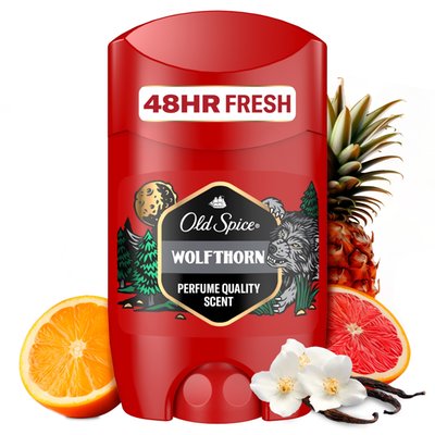 Obrázek Old Spice Wolfthorn Tuhý Deodorant Pro Muže. 48hod Svěžest Bez Hliníku. 50 % Recyklovaných Plastů