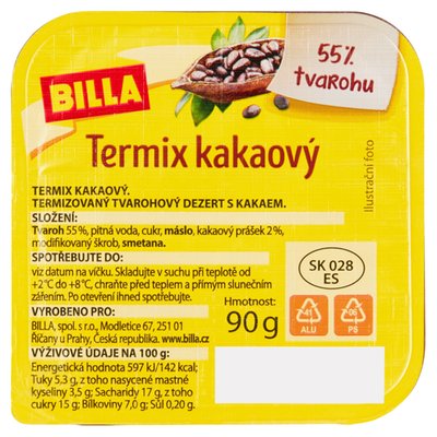 Obrázek ŠETŘÍME JÍDLEM: BILLA Termix kakaový 90g