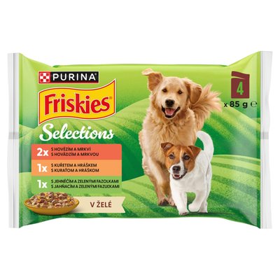 Obrázek Friskies Selections hovězí, kuře, jehně v želé 4 x 85g