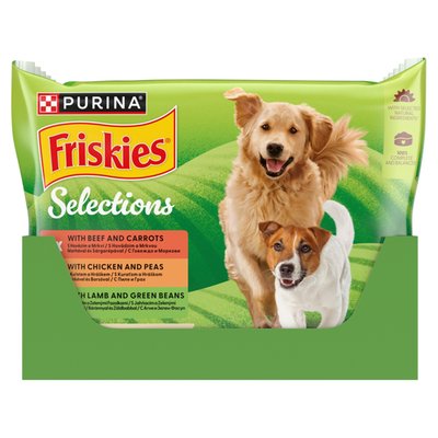 Obrázek Friskies Selections hovězí, kuře, jehněčí ve šťávě 4 x 85g