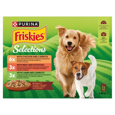 Obrázek Friskies Selections hovězí, kuře, jehně ve šťávě 12 x 85g