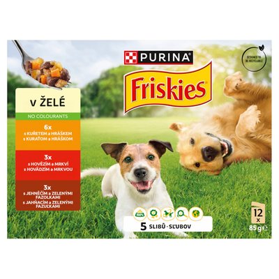 Obrázek PURINA FRISKIES Adult výběr s hovězím, kuřetem a jehněčím v želé 12 x 85g