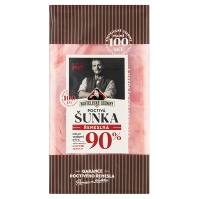 Obrázek ŠETŘÍME JÍDLEM: Kostelecké Uzeniny Poctivá šunka řemeslná 0,100kg