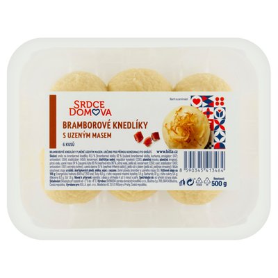 Obrázek Srdce domova Bramborové knedlíky s uzeným masem 6 ks 500g