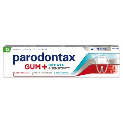 Obrázek Parodontax Dásně + Dech & Citlivé zuby Whitening zubní pasta proti zápachu z úst 75ml