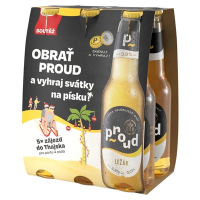 Obrázek Proud Pivo ležák ochucený 6 x 0,33l (1,98l)