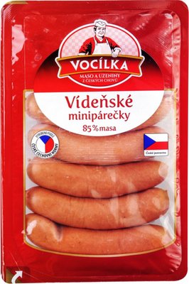 Obrázek ŠETŘÍME JÍDLEM: VOCÍLKA Vídeňské minipárečky 180g