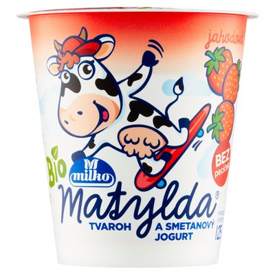 Obrázek ŠETŘÍME JÍDLEM: Milko Matylda Jahodová bio tvaroh a smetanový jogurt 125g