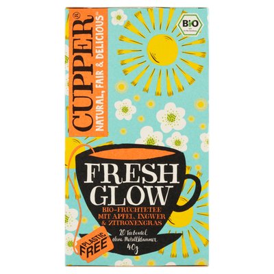 Obrázek Cupper Fresh Glow bio bylinný čaj se zázvorem, citronovou trávou a jablkem aromatizovaný 20 ks 40g