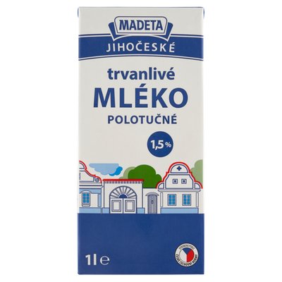 Obrázek ŠETŘÍME JÍDLEM: Jihočeské mléko trvanlivé polotučné 1,5% 1 l