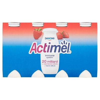 Obrázek ŠETŘÍME JÍDLEM: Actimel probiotický jogurtový nápoj jahoda 8 x 100g (800g)