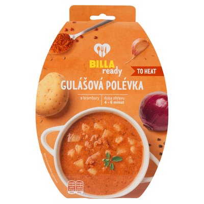 Obrázek BILLA Ready Gulášová polévka s brambory 400g