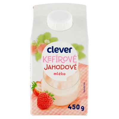 Obrázek ŠETŘÍME JÍDLEM: clever Kefírové jahodové mléko 450g
