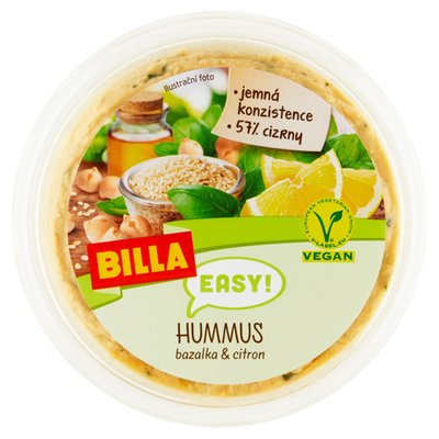 Obrázek ŠETŘÍME JÍDLEM: BILLA EASY Hummus bazalka & citron 160g