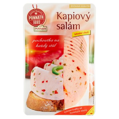 Obrázek ŠETŘÍME JÍDLEM: Ponnath ŘEZNIČTÍ MISTŘI Kapiový salám krájený 100g