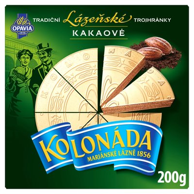 Obrázek Opavia Lázeňské Oplatky Kolonáda Trojhránky Kakaové 200g