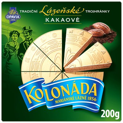Obrázek Opavia lázeňské oplatky Kolonáda Trojhránky kakaové 200g
