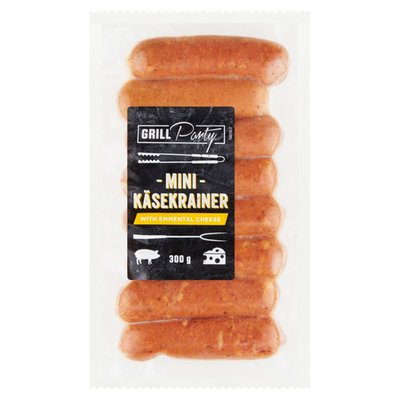 Obrázek ŠETŘÍME JÍDLEM: GRILL Party Grilovací mini klobásy se sýrem ementál 300g