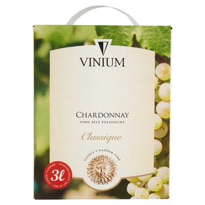 Obrázek Vinium Classique Chardonnay víno bílé polosuché 3,0l