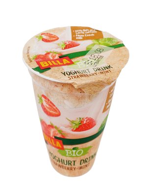 Obrázek ŠETŘÍME JÍDLEM: BILLA BIO Jogurtové mléko s bifidokulturou jahoda 230g