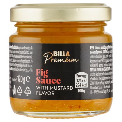 Obrázek BILLA Premium Fíková omáčka s příchutí hořčice 120g
