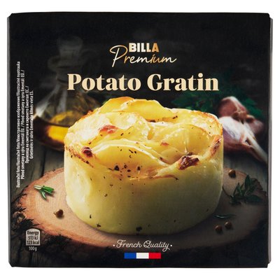 Obrázek BILLA Premium Zapékané brambory se smetanou a sýrem ementál 4 x 100g (400g)