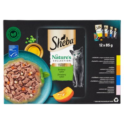 Obrázek Sheba Nature's Collection smíšený výběr ve šťávě 12 x 85g (1,02kg)