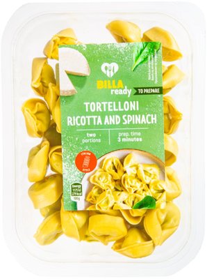 Obrázek ŠETŘÍME JÍDLEM: BILLA Ready Těstoviny vaječné nesušené s náplní se sýrem Ricotta a špenátem 250g