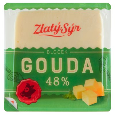 Obrázek ŠETŘÍME JÍDLEM: Zlatý Sýr Gouda 48% bloček 100g