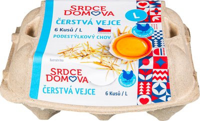 Obrázek ŠETŘÍME JÍDLEM: Podestýlková vejce Srdce domova L 6 ks