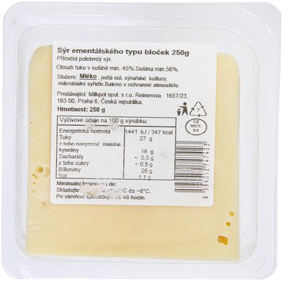Obrázek ŠETŘÍME JÍDLEM: Sýr ementálského typu bloček 250g